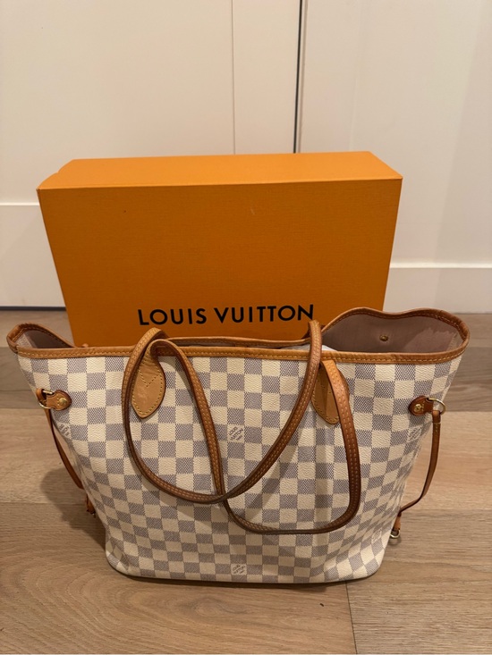 Louis Vuitton Handbags - Louis Vuitton Damier Azur Canvas Tote Bag in White/Beige MM